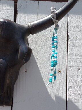 Hand Crafted Hair Tie Suede BEADED